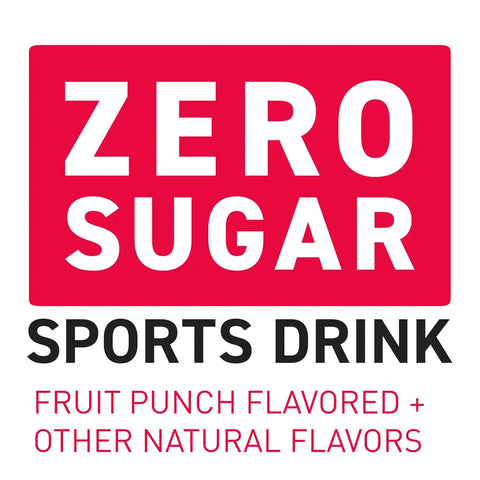 POWERADE ZERO Fruit Punch, 20 fl oz, 8 Pack | Sugar-free Sport Beverage Enhanced with Electrolytes | 50% More Electrolytes vs. the Leading Sports Drink (per 12oz serving)*