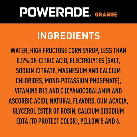 POWERADE Sports Drink Orange, 20 Ounce (Pack of 8) | Sport Beverage Enhanced with Electrolytes | 50% More Electrolytes vs. the Leading Sports Drink (per 12oz serving)*
