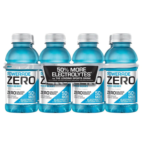 POWERADE Electrolyte Enhanced Zero Sugar Mixed Berry Sports Drink, 12 Ounce (Pack of 8)