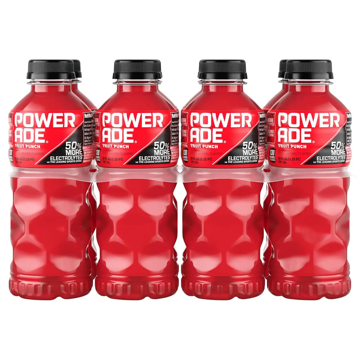 Powerade Fruit Punch, Electrolyte Enhanced Sports Drink, 20 Fl Oz Bottles, 8 Pack | Sport Beverage Enhanced with Electrolytes | 50% More Electrolytes vs. the Leading Sports Drink (per 12oz serving)*